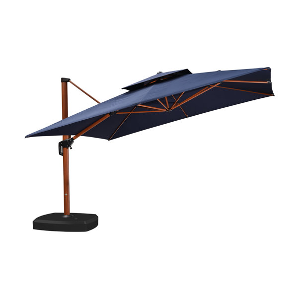 Arlmont & Co. Roopal 144'' Square Cantilever Umbrella with Wheeled Base